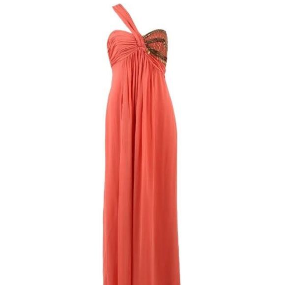 Temperley London Anthropologie Sz 6 US Silk Beaded Formal Maxi Dress - Picture 1 of 5